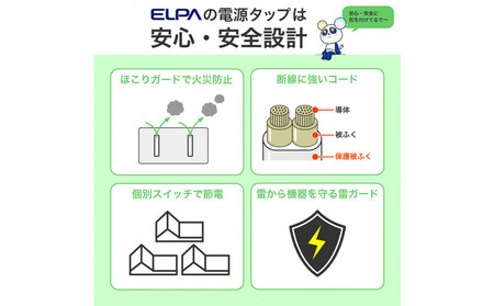 SW付USBタップ1m黒 WLK-3221SUC(BK)