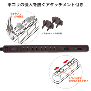 スリム回転ＵＳＢタップ　ＰＤ２０Ｗ　WB-SL4222SUC(WD)