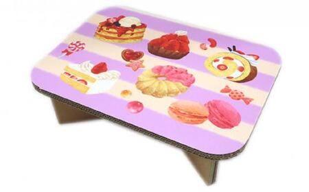＃ｔａｂｌｅ　スイーツ（むらさき）　超軽量 組立式ダンボール製テーブル