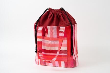 手織り布のトートバッグ