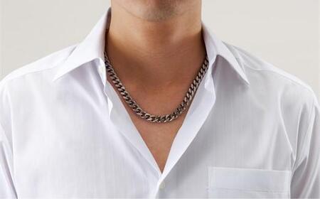 P26・7-2 純チタン極太カット喜平磁気ネックレス