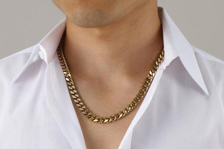 P25・3-1「極太カット喜平磁気ネッレス」シルバーカラー