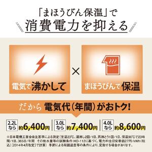 象印 VE電気まほうびん 「 優湯生 」 CVGC30-TL ライトブラウン // 家電 電化製品 電動ポット 保温ポット 湯沸かしポット 省エネポット 魔法瓶 まほうびん 象印マホービン 象印ポット 象印家電