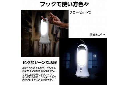 白色LEDセンサー付ライト　白色　スタンド　吊り下げ　電池式　PM-L701