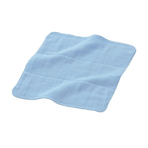 高吸水ガーゼハンカチ5枚(四重織シャリ感ガーゼ)色:ブルー【1210863】