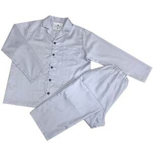 パジャマ(男女兼用XSサイズ)＆ダウンピロー(羽毛枕)＆ピローケース2枚　カラー　シルバースカイ【1217417】