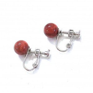 珊瑚のイヤリング(8ミリ玉)【配送不可地域：沖縄県】【1518245】