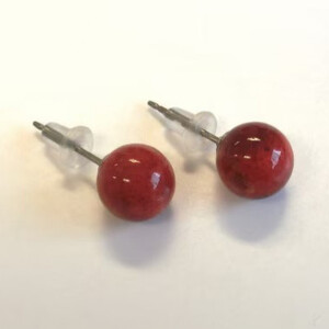 珊瑚のピアス(8ミリ玉)【配送不可地域:沖縄県】【1518257】