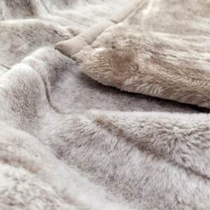 【シングル】吸湿発熱リッチファー2枚合わせ毛布 ベージュ1枚 JY-2401-BE【1560994】