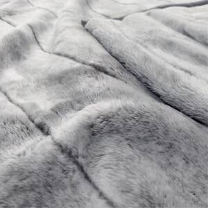 【シングル】吸湿発熱リッチファー2枚合わせ毛布 グレー1枚 JY-2401-GY【1560998】