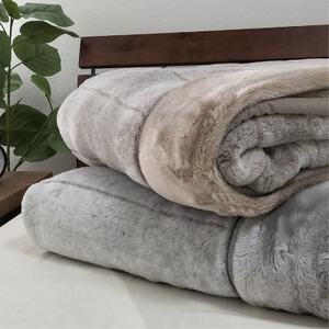 【シングル】吸湿発熱リッチファー2枚合わせ毛布 グレー1枚 JY-2401-GY【1560998】