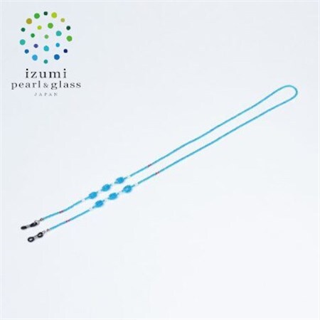 いずみガラスを使用したハンドメイドのメガネチェーン(青色)AN171【1565044】 10,080円