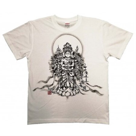 手描きTシャツ 仏画 十一面千手観音 白 (半袖 XLサイズ)【1615161】 10,640円