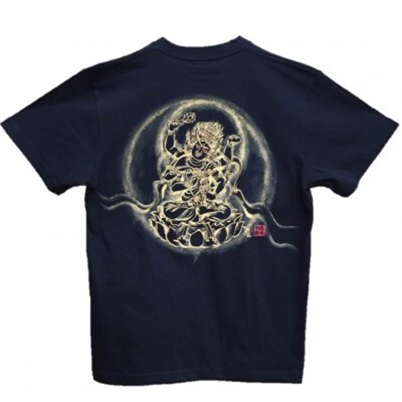 手描きTシャツ 仏画 愛染明王 黒 (半袖 Sサイズ)【1615491】 9,800円