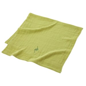 刺繍高吸水ガーゼバスタオル2枚セット(四重織シャリ感ガーゼ)和泉木綿　ミモザの花の刺繍入り【1211345】