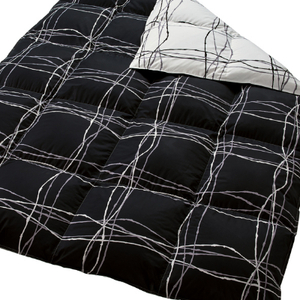 【シングル】羽毛掛け布団　ハンガリー産ダウン90%　抗菌防臭羽毛使用CILシルバーラベル　白×黒【1212248】