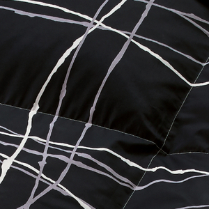 【シングル】羽毛掛け布団　ハンガリー産ダウン90%　抗菌防臭羽毛使用CILシルバーラベル　白×黒【1212248】