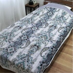 【シングルサイズ】暖かふんわりアクリルマイヤー2枚合わせ毛布 M-5701-GY【1423732】