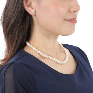 【RoseYumiRose】8mmパール3点セット(ネックレス/ペンダント/イヤリング)ホワイト【配送不可地域:沖縄県】【1663075】