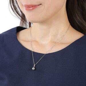 【RoseYumiRose】8mmパール3点セット(ネックレス/ペンダント/イヤリング)グレー【配送不可地域：沖縄県】【1663318】