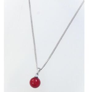 琥珀のペンダント・ルビーレッド琥珀7mm玉【配送不可地域：沖縄県】【1697556】