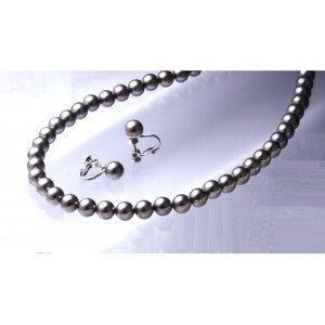 貝パールネックレス2点セット(グレー)【配送不可地域:沖縄県】【1214992】