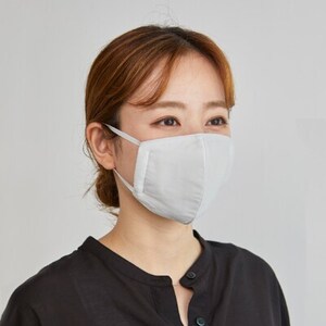 マスク(Mサイズ)2枚セット 色:プラチナグレー 4層構造立体 中2層 制菌・消臭・抗カビシート入り【1210678】