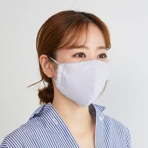 マスク(Lサイズ)2枚セット 色:シルバースカイ 4層構造立体 中2層 制菌・消臭・抗カビシート入り【1210669】