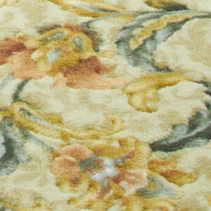 日本製 廊下カーペット 65cm×120cm 【オリエンタル更紗】 滑り止め加工 (グリーン)【1273133】