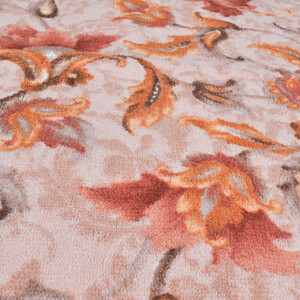 日本製 廊下カーペット 65cm×180cm 【オリエンタル更紗】 滑り止め加工 (エンジ)【1273285】