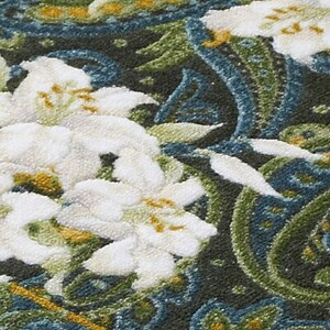 日本製 廊下カーペット 65cm×240cm 【ユリ柄】 滑り止め加工 (グリーン)【1264332】