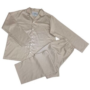 【シングル】プレミアム掛け布団カバー＆パジャマ(男女兼用Sサイズ)2点セット　色シャンパンベージュ【1215828】