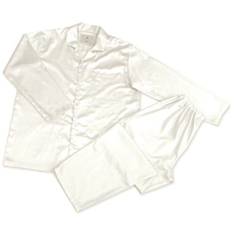 【シングル】プレミアムカバー35cm巾シーツ・掛・枕＆パジャマ(男女兼用Sサイズ)4点セット　色PW【1215972】