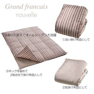 オールシーズン2枚合せ羽毛布団【抗菌防臭羽毛使用】カラー:ブラウン　ダウン85%CILレッドラベル【1272512】