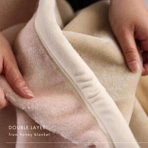 【アクリル毛布2枚合わせ シングルサイズ ピンク×ブラウン】140×200cm 大阪府和泉市産【1502225】