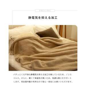 日本製 アクリル毛布 ニューマイヤー シングルサイズ 140×200cm ベージュ 天然 合成 ハイブリッド 静電気防止 暖かい 秋冬向け 丸洗いOK（FQ022-SJ）