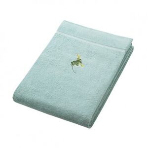 オーガニックコットン タオルケット　ミモザ 刺繍入 (色:ミモザグリーン)【1411626】