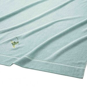 オーガニックコットン タオルケット　ミモザ 刺繍入 (色:ミモザグリーン)【1411626】
