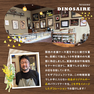 ＜ミモザの季節限定！2月下旬以降発送予定＞ミモザパウンドケーキ～幸せの箕面イエロー～(1本) スイーツ ケーキ おしゃれ かわいい 可愛い ミモザ ミモザスイーツ 限定 期間限定 春 黄色 イエロー 花 フラワー プレゼント 【m101-01】【ミモザの日inJAPAN推進箕面組織委員会】