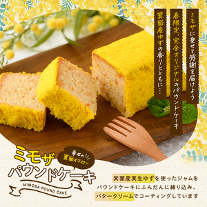 ＜ミモザの季節限定！2月下旬以降発送予定＞ミモザパウンドケーキ～幸せの箕面イエロー～(1本) スイーツ ケーキ おしゃれ かわいい 可愛い ミモザ ミモザスイーツ 限定 期間限定 春 黄色 イエロー 花 フラワー プレゼント 【m101-01】【ミモザの日inJAPAN推進箕面組織委員会】