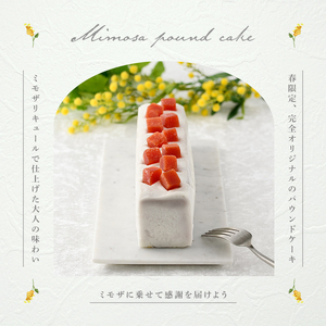 ＜ミモザの季節限定！2月下旬以降発送予定＞ミモザパウンドケーキ～イタリアの春風～(1本) スイーツ ケーキ おしゃれ かわいい 可愛い ミモザ ミモザスイーツ 限定 期間限定 春 黄色 イエロー 花 フラワー プレゼント オレンジ ブラッドオレンジ お酒 リキュール 【m101-02】【ミモザの日inJAPAN推進箕面組織委員会】