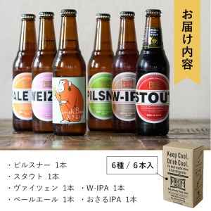 【m01-06】箕面ビールの定番飲み比べセット(6種6本・各330ml)【箕面ビール】