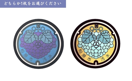 チタン製ミニチュアマンホール【ぶどう・シャインマスカット】 特産品ぶどう