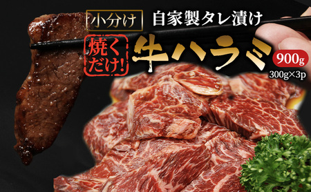 ハラミ たれ漬け 900g 牛肉 牛 肉 お肉 味付け肉 タレ 焼くだけ 真空パック 小分け 個包装 漬け 焼き肉 焼肉 バーベキュー アウトドア キャンプ 弁当 おかず 冷凍 牛ハラミ 大阪 柏原市 大阪府柏原市