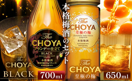 The CHOYA BLACK 700ml The CHOYA 至極の梅 650ml 計2本 セット 飲み