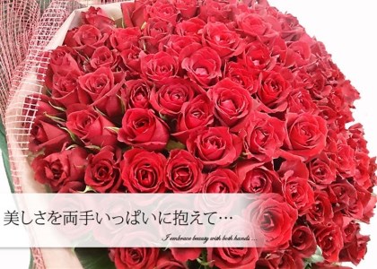 赤いバラ100花束