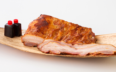 【ブロック1.1kg】備長炭焼 自家製　炭火焼き豚　秘伝タレ付き_肉  豚肉 _【配送不可地域：離島】【1172547】