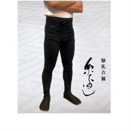 【糸よし】腹当兼用ズボン型股引 (黒) 4Lサイズ【1696734】