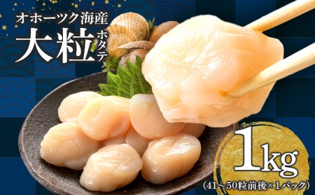 【12/19 受付分まで年内発送】ほたて 貝柱 大粒 冷凍 1kg(41粒～50粒前後)×1パック お取り寄せ 刺身 《横田水産》 北海道ホタテ ホタテ玉冷 刺身用 ほたて 帆立 貝柱 冷凍 オホーツク 海鮮 食品 北海道ふるさと納税