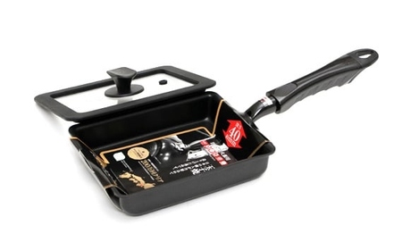 No.384 IHからガス火まで深型玉子焼13×18cm＆シリコンカバー（フタ）付